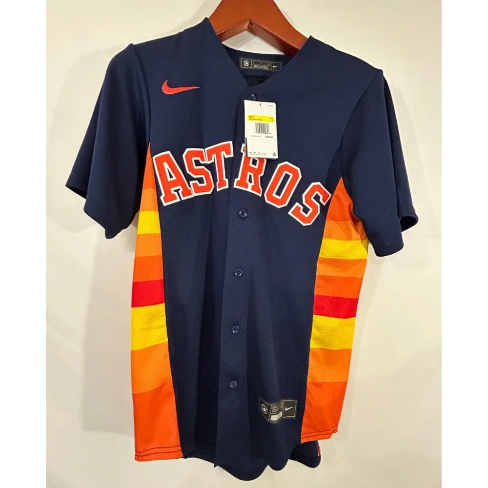Houston Astros #27 Jose Altuve Nike Engineered Navy Orange‎ Size S MLB Jersey